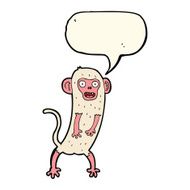 cartoon crazy monkey with speech bubble N8