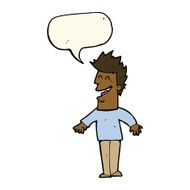 cartoon happy man with speech bubble N341