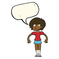 cartoon surprised woman with speech bubble N181