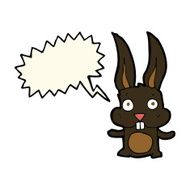 cartoon rabbit with speech bubble N65