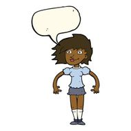 cartoon happy woman with speech bubble N190