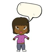 cartoon overweight woman with speech bubble N12