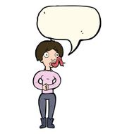 cartoon woman with snake tongue speech bubble N11