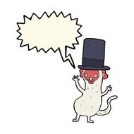 cartoon monkey in top hat with speech bubble N8