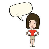 cartoon annoyed woman with speech bubble N134