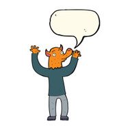 cartoon happy fox man with speech bubble N16