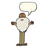 cartoon bearded old man with speech bubble N28