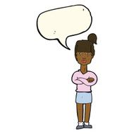 cartoon annoyed woman with speech bubble N135