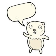 cartoon polar bear cub with speech bubble N54