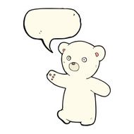 cartoon polar bear cub with speech bubble N55