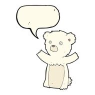 cartoon polar bear cub with speech bubble N56