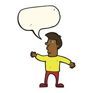 cartoon worried man with speech bubble N76