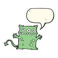 cartoon little monster with speech bubble N22