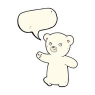 cartoon polar bear cub with speech bubble N57