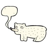 funny cartoon polar bear with speech bubble N18