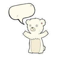 cartoon polar bear cub with speech bubble N58