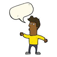 cartoon surprised man with speech bubble N88