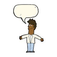 cartoon happy man with speech bubble N343