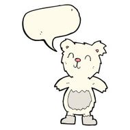 cartoon teddy polar bear with speech bubble N7