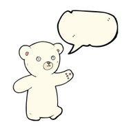 cartoon polar bear cub with speech bubble N59