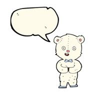 cartoon teddy polar bear with speech bubble N8