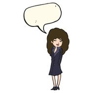 cartoon female spy with speech bubble N19