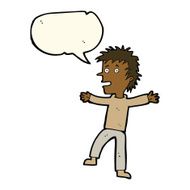 cartoon happy man with speech bubble N344