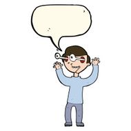 cartoon man with popping out eyes speech bubble N22