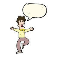 cartoon terrified man with speech bubble N149