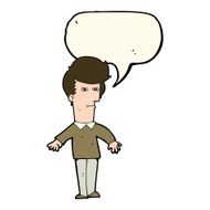 cartoon suspicious man with speech bubble N27