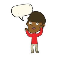 cartoon happy man with speech bubble N346