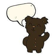 cartoon black bear with speech bubble N50
