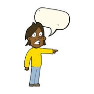 cartoon surprised man with speech bubble N93