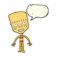 cartoon robot with speech bubble N129