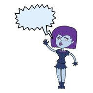 cartoon pretty vampire girl with speech bubble N21