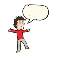 cartoon happy man with speech bubble N348