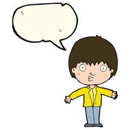 cartoon amazed boy with speech bubble N11