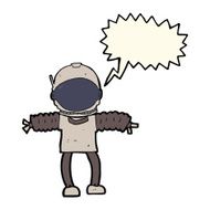 cartoon astronaut with speech bubble N83
