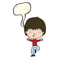 cartoon excited boy with speech bubble N111