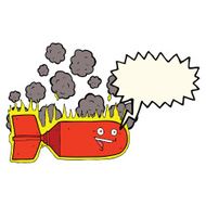 cartoon falling bomb with speech bubble N4
