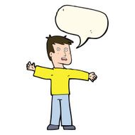 cartoon surprised man with speech bubble N94