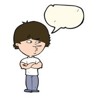 cartoon suspicious man with speech bubble N28