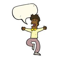 cartoon terrified man with speech bubble N152