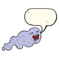 cartoon ghost with speech bubble N19