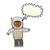 cartoon astronaut with speech bubble N85