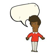 cartoon suspicious man with speech bubble N29