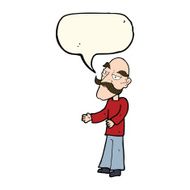 cartoon old man with mustache speech bubble N19