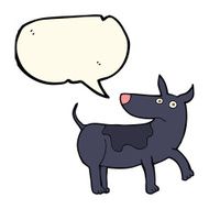 funny cartoon dog with speech bubble N12