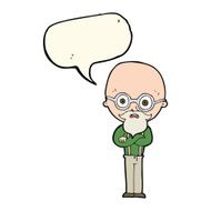 cartoon annoyed old man with speech bubble N49