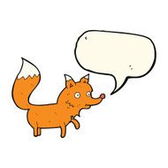 cartoon fox cub with speech bubble N7